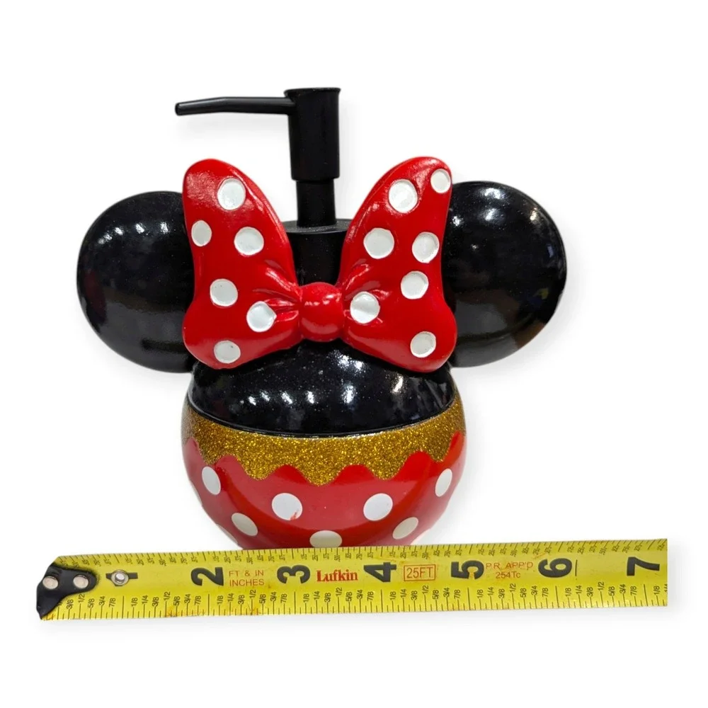 Disney Mickey Minnie Mouse Christmas Soap Dispenser Toothbrush Holder‎ Set NEW